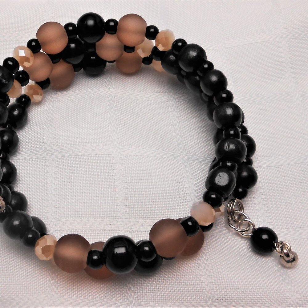 Handmade jewelry set with memory wire bracelets and earrings